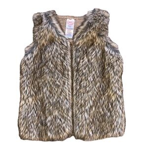 Wonder Nation Faux Fur Vest Girls Size XS Cream Tan